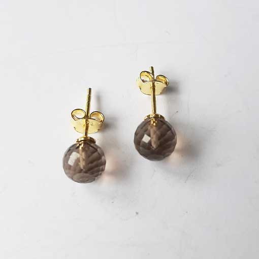 Semi Precious Stone Earrings, gold plated