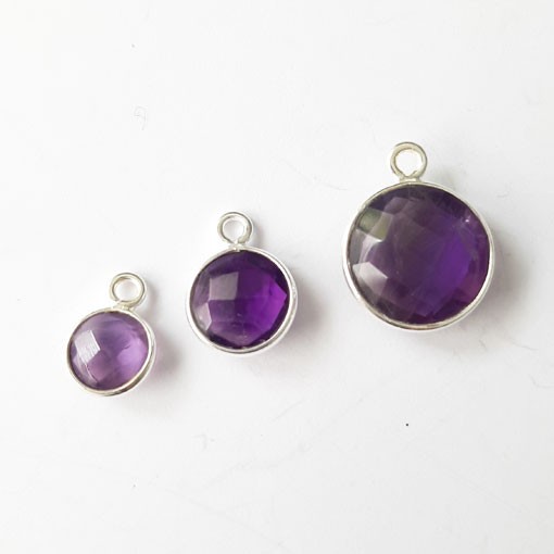 Amethyst, purple with 1 jump ring