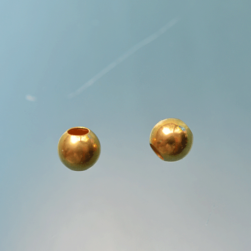 Bead, Shiny, gold plated