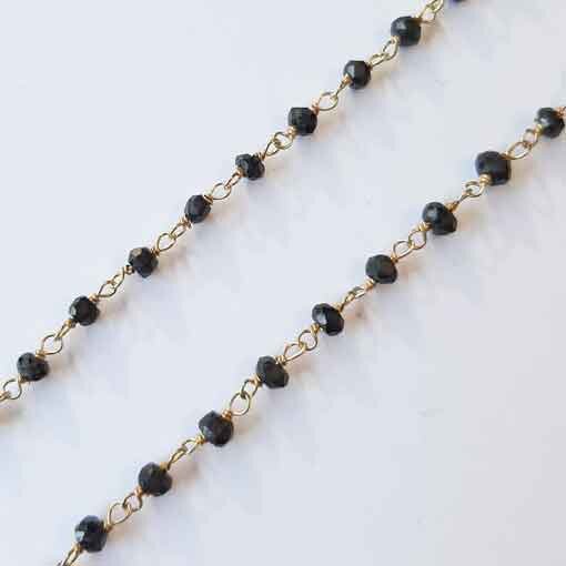 Silver Chain with Onyx