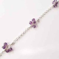 Silver Chain with Semi Precious Stones