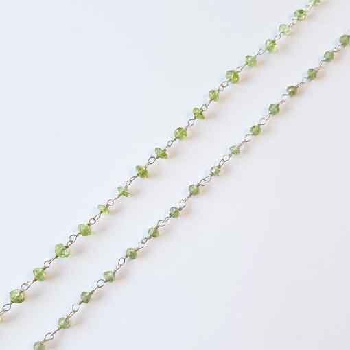 Silver Chain with Peridot