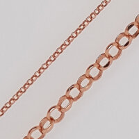 Silver Rolo Chain, diamond cut , rose