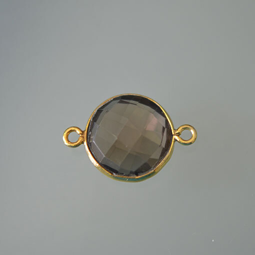 Rauchquarz 7mm / 10 Stück / gold
