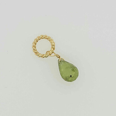 Semi Precious Gemstone drop Peridot / 5g / approx. 13 pieces / gold