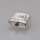 Cube with Spiral Pattern  8 x 8mm / 10 pieces / silver