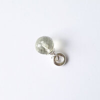 Green Amethyst Pendant 8mm / 1 piece / silver