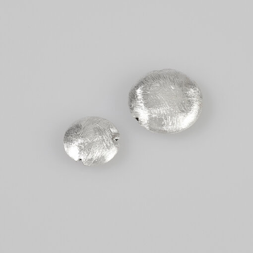 Disk, gebürstet 15 x 6mm / 3 Stück / silber