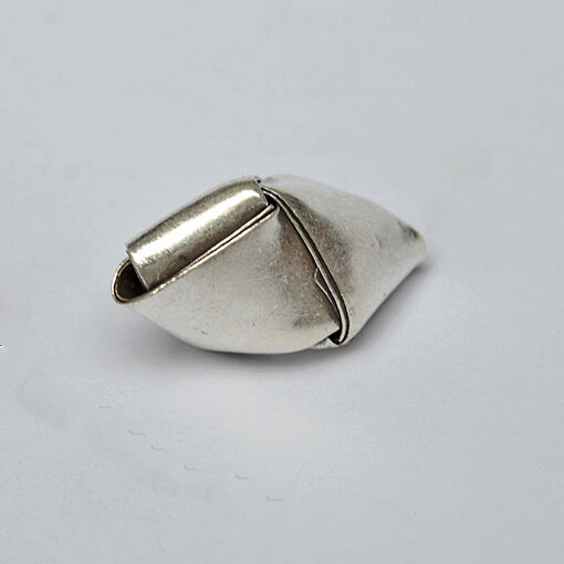 Faltperle 25 x 16mm / 1 Stück / silber