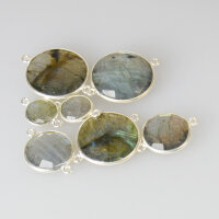 Labradorite 9mm / 5 pieces / silber