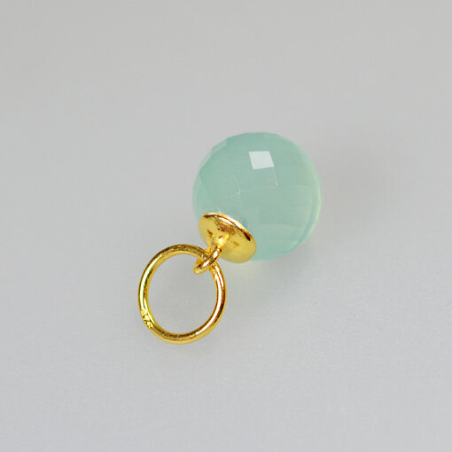 Aqua-Calcedonkugel 8mm / 3 Stück / gold