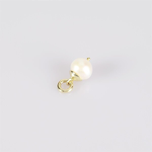 Süsswasserperle 8mm / 1 Stück / gold