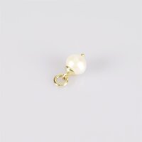 Süsswasserperle 8mm / 1 Stück / gold