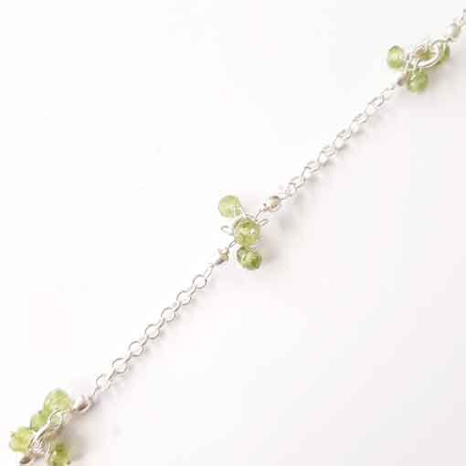 Silberkette mit Halbedelsteinen Peridot / 5mm / 1cm / silber