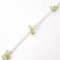 Silberkette mit Halbedelsteinen Peridot / 5mm / 1cm / silber