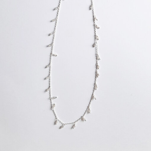 925 Sterling Silver Necklace 42+3cm / Moonstone / silver