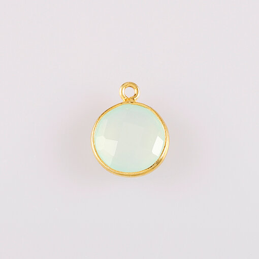 Aqua Calcedon 10mm / 5 pieces / gold