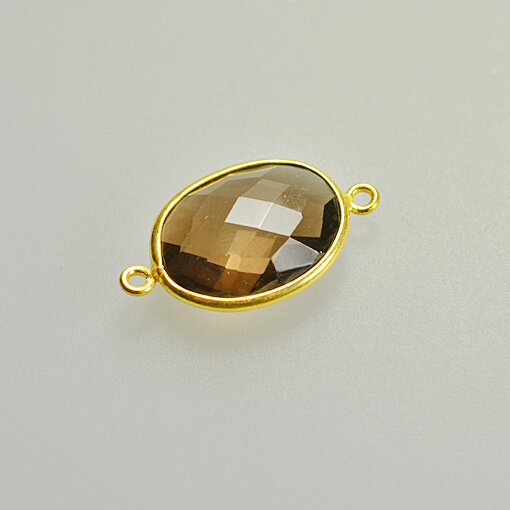Smoky Quartz 11 x 9mm / 5 pieces / gold
