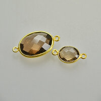 Smoky Quartz 11 x 9mm / 5 pieces / gold