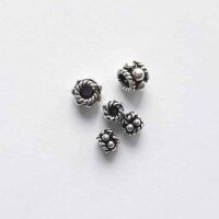 Perle 3 x 3mm / 10g / ca. 65 Stück / silber