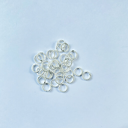 Öse gedreht 6mm / 10g / ca. 90 Stück / silber