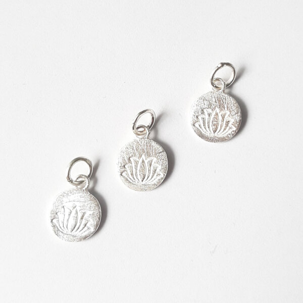 Round Charm with Lotus