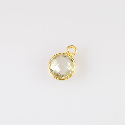 grüner Amethyst 7mm / 10 Stück / gold