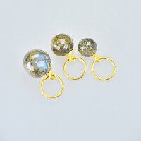 Labradorite Pendant 8mm / 3 pieces / gold