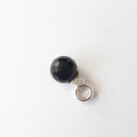 Onyx Pendant 8mm / 1 piece / silver