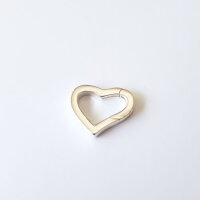 Clasp Heart 15 x 13mm / 1 piece / silver