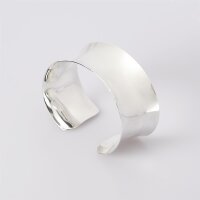 Bangle, shiny  20mm wide / 1 piece / silver