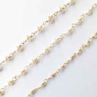 Silberkette mit Süsswasserperlen 2mm / 1cm / gold