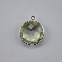 green Amethyste 7mm / 10 pieces / silver