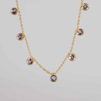 Silver Chain gold plated 5mm / 1cm / gold  / Topaz