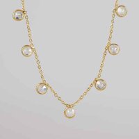 Silver Chain gold plated 5mm / 1cm / gold  / Topaz