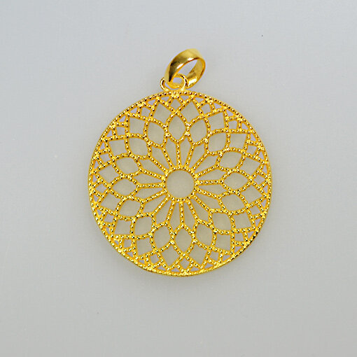 Mandala Pendant 19mm / 1 piece / gold