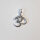 Om Charm 20 x 15mm / 3 pieces / silver