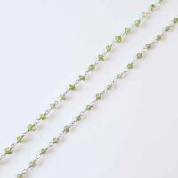 Silberkette mit Peridot 3mm / 1cm / silber