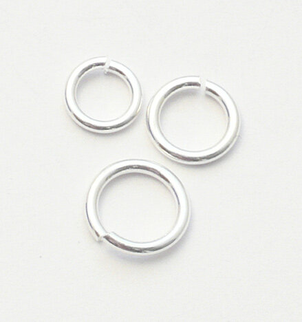 Jump ring, open 4mm / 10g / aaprox. 162 pieces / silver