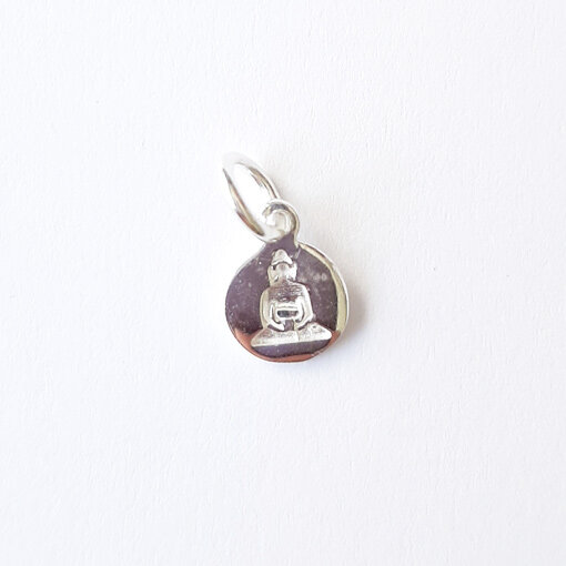Buddha Charm 7,5mm / 5 pieces / silver