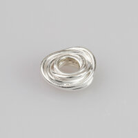 Perle, gewickelt 10mm / 5 Stück / silber