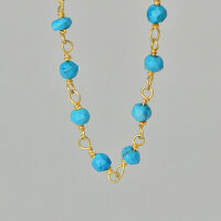 Silver Chain with Howlite Turquoise