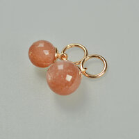 Mondsteinkugel, orange 10mm / 3 Stück / rosé