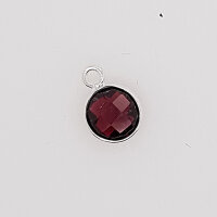 Granat 9mm / 5 Stück / silber