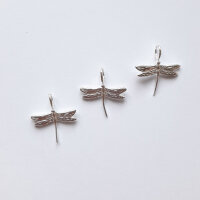 Dragonfly Pendant 16 x 15mm / 5 pieces / silver