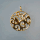Round Pendant with Liliy Pattern 30mm / 1 piece / gold