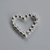 Modul Herz 8 x7mm / 20 Stück / silber