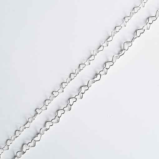 Herzchenkette 5 x 4mm / 1cm / silber