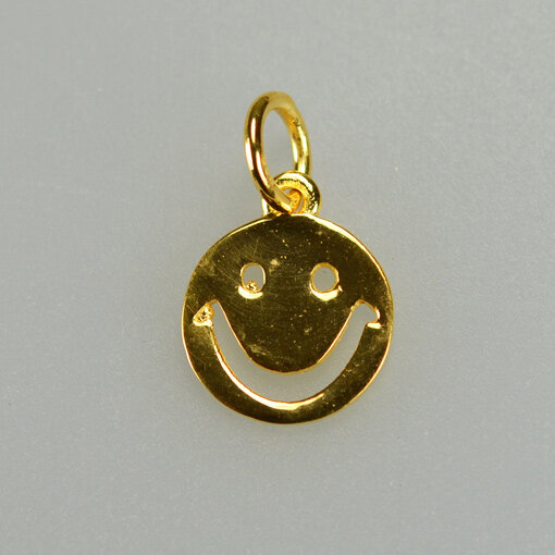 Smiley Charm 10mm / 1 piece / gold