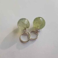 Prehnite Pendant 8mm / 3 pieces / silver